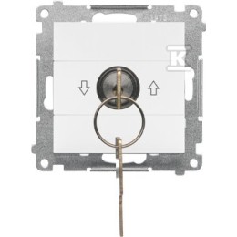 Rolluiksleutelschakelaar - drukknop (module) 3-standen "I-0-II" 2 maakcontacten, 5 A, 250 V~: mat wit, SIMON55 TPZK.01/111