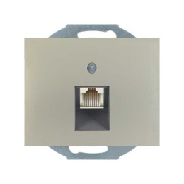 Telefooncontactdoos enkel RJ11, RJ12 Roestvrij staal Berker K.5