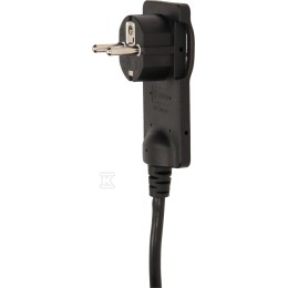 2P+Z platte stekker met kabel, zwart OR-AE-1312/B