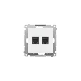 Telefoonstopcontact dubbel RJ12 wit mat Simon 55 - TF2.01/111