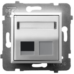 Enkele Keystone stekkerdoos, haaks, wit ARIA GPK-1US/P/00