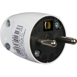 Rechte stekker met aarding, wit W13101