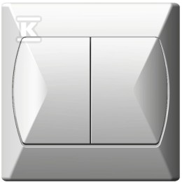 AKCENT WIT dubbele trapschakelaar ŁP-10A/00