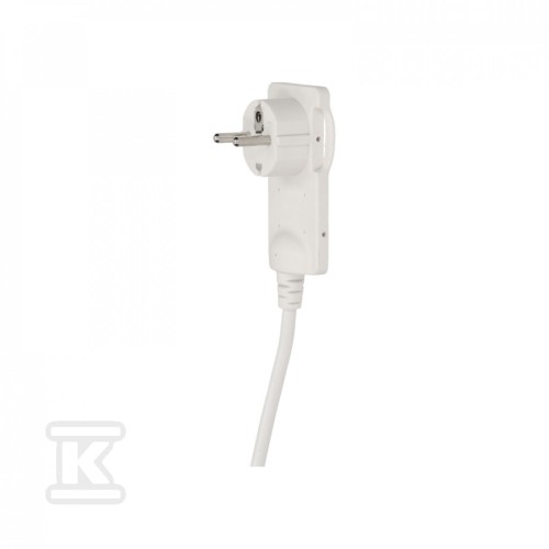 2P+Z platte stekker met kabel, wit OR-AE-1312/W