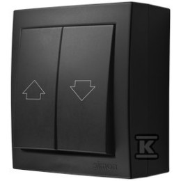 Opbouw-jaloezieknop, IP44, 10 AX, 250 V~, schroefklemmen, zwart, AQUACLICK ACZ1/49