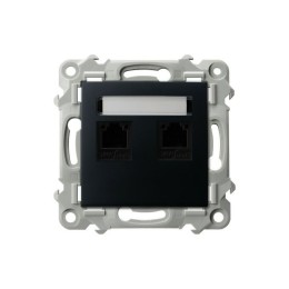Dubbele telefooncontactdoos, onafhankelijk Zwart metaal Ospel Szafir - GPT-2ZN/m/33