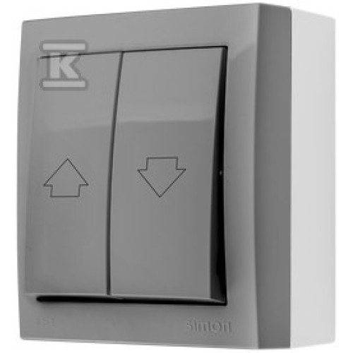 Opbouw-jaloezieknop, IP44, 10 AX, 250 V~, schroefklemmen, grijs, AQUACLICK ACZ1/16