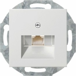 Telefooncontactdoos enkel RJ11/12 wit glans Gira System 55