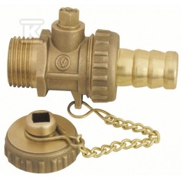 Aftapkogelkraan met slangaansluiting en dop, gestraald 1/2 inch 1582290